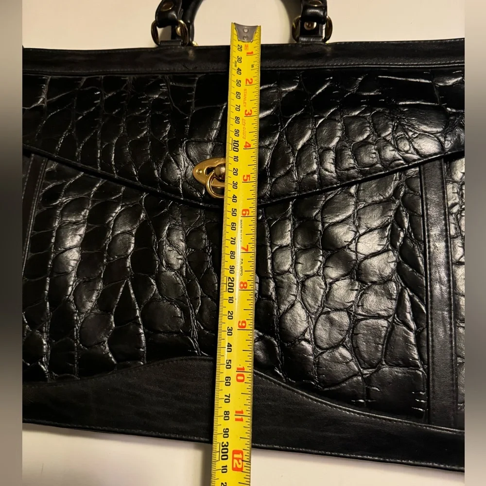 Vintage Black Jackson Pebbled Leather Briefcase Attaché IPad Laptop Case MINTY